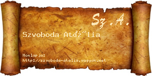 Szvoboda Atália névjegykártya
